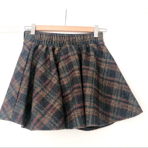 LNWOT Plaid Wool A-Line Skirt - Picture 2 of 2